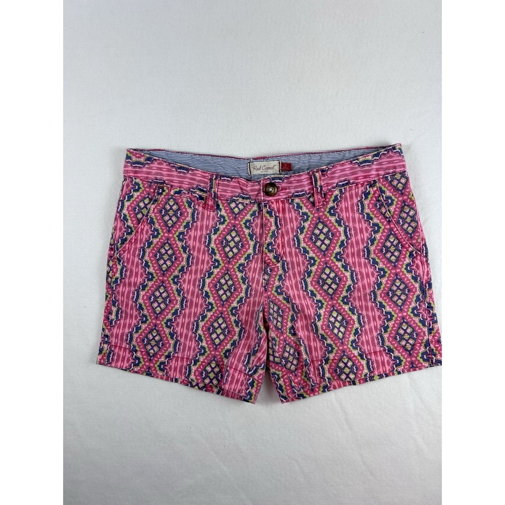 Junior's Red Camel Shorts Size 7‎ Pink Aztec Geometric Western Chic